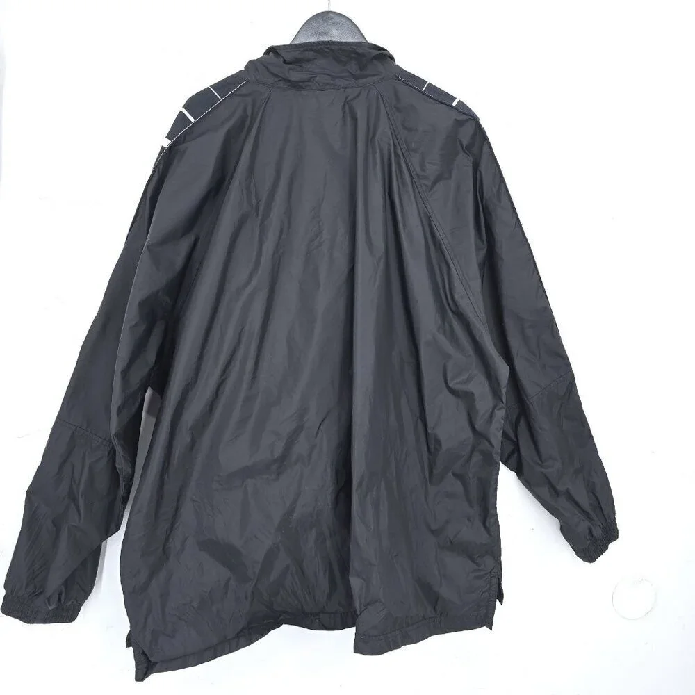 Vintage 90s Y2K Adidas Jacket Black White Windbreaker Baggy Nylon Men Size 3XL